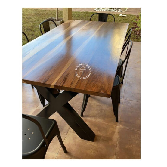 Mesa cruz Guayubira + 4 sillas Delta - Imagen 8